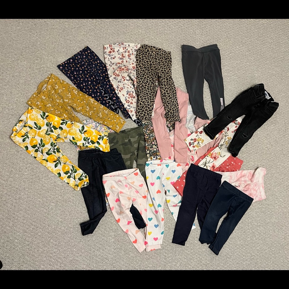2T 23 toddler leggings & 1 jegging In black